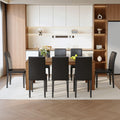 9 Piece Dining Table Set with 8 Pu Leather Chairs H660
