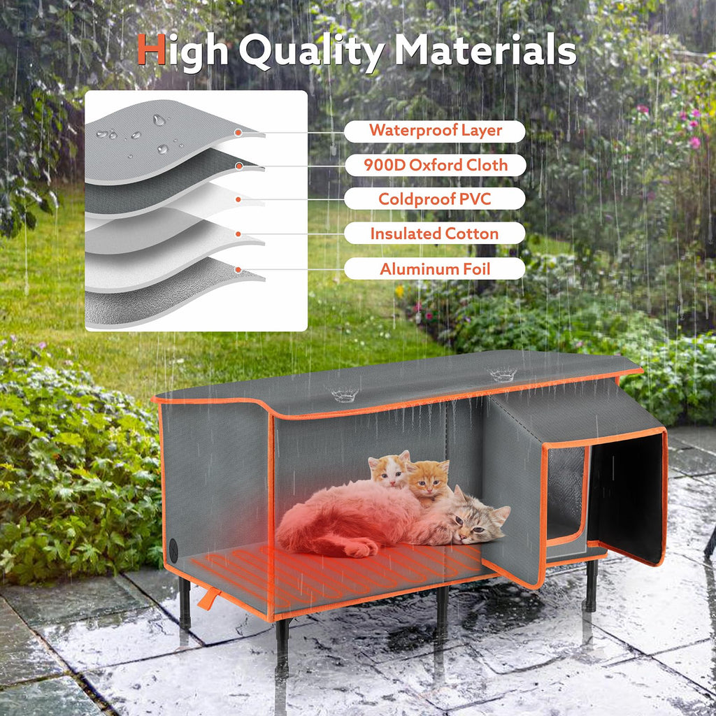 Heated Weatherproof Insulated Cat House M9622