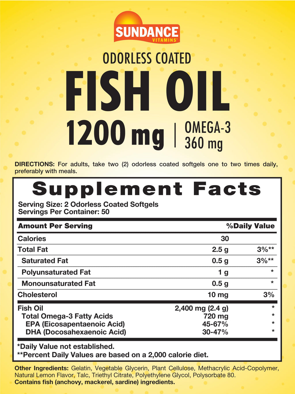 Fish Oil 1200mg 100 Softgels S92613
