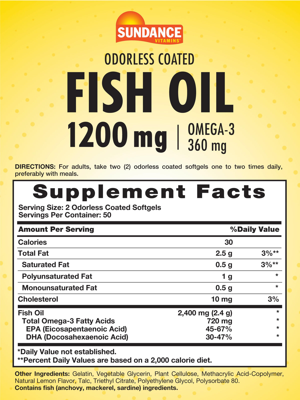 Fish Oil 1200mg 100 Softgels S92613