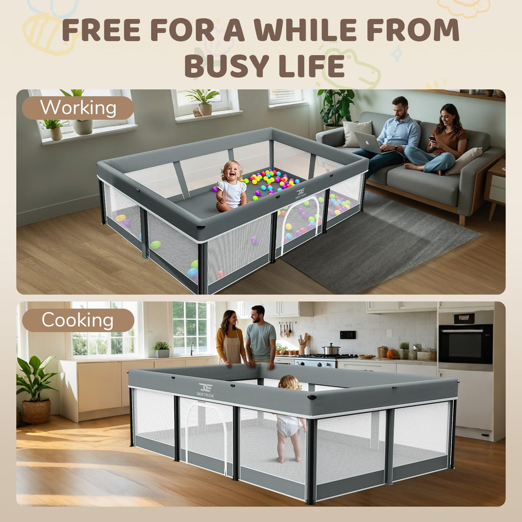 Foldable Baby Playpen with Mat Q882927
