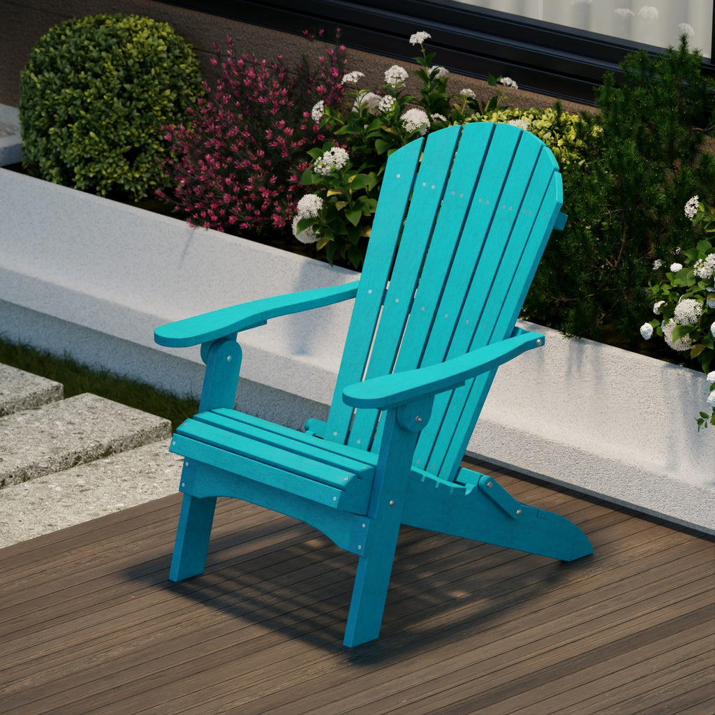 Aruba Blue Folding Adirondack Chair V241050
