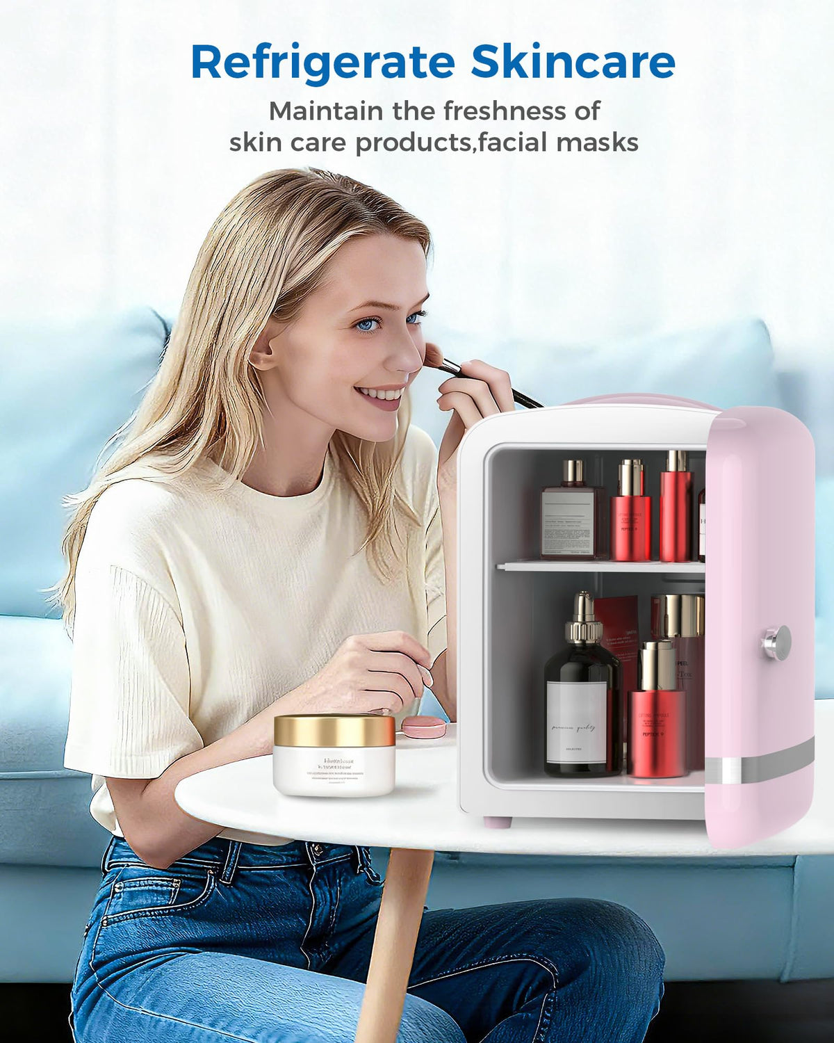 Mini Fridge 4L 6 Cans Pink D678