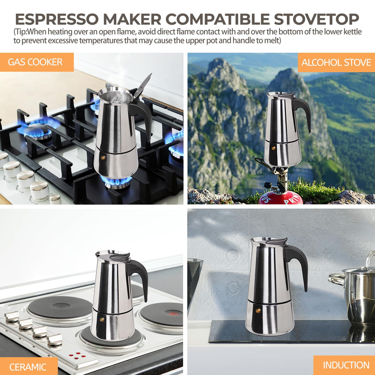 12 Cup Stainless Steel Moka Pot M9609