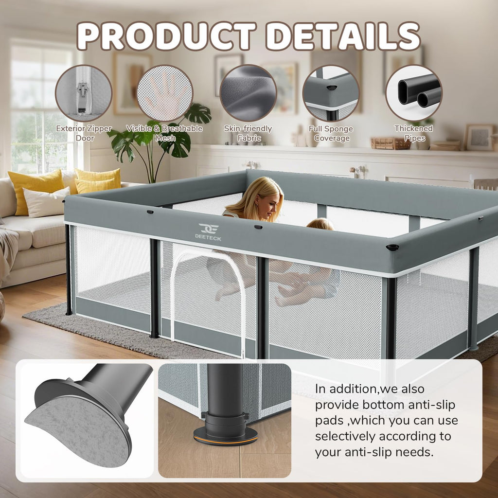 Foldable Baby Playpen with Mat Q882927