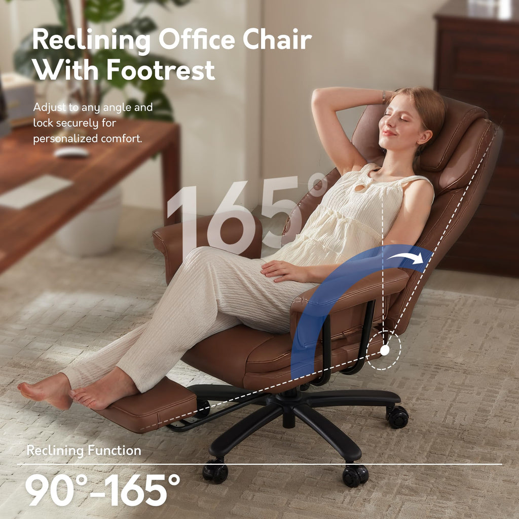 Big and Tall 500LBS Reclining Office Chair with Footrest V53956