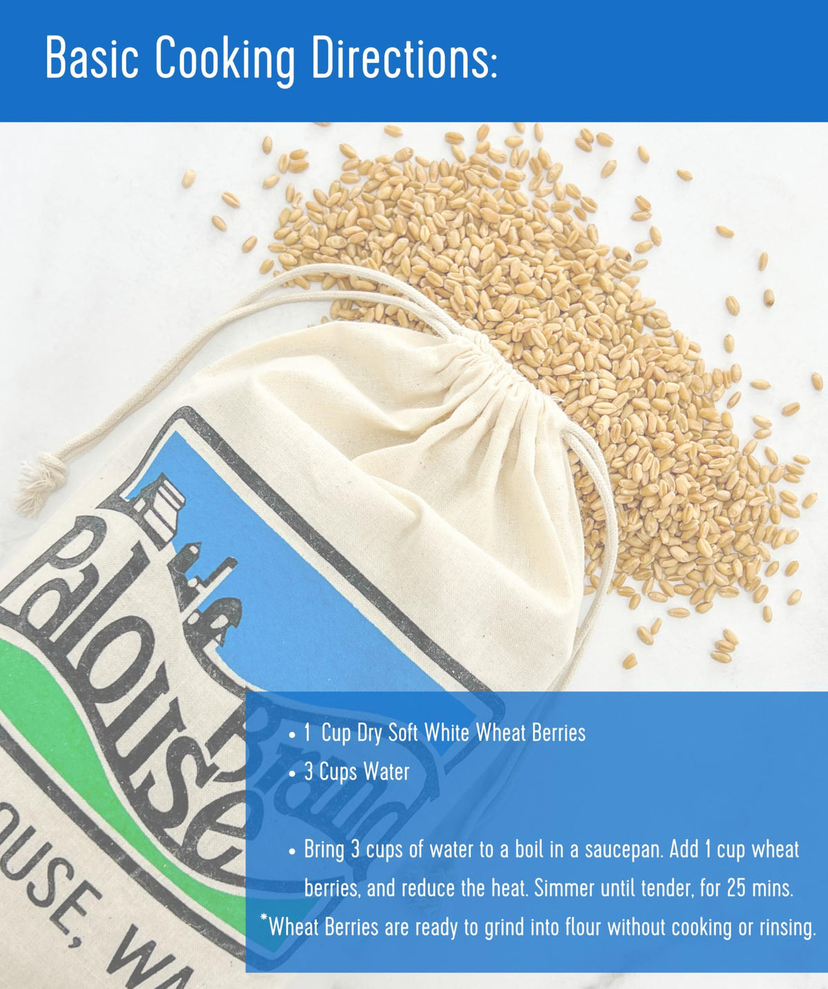 Soft White Wheat Berries 25 LBS Bulk Sproutable Non-GMO Kosher J283