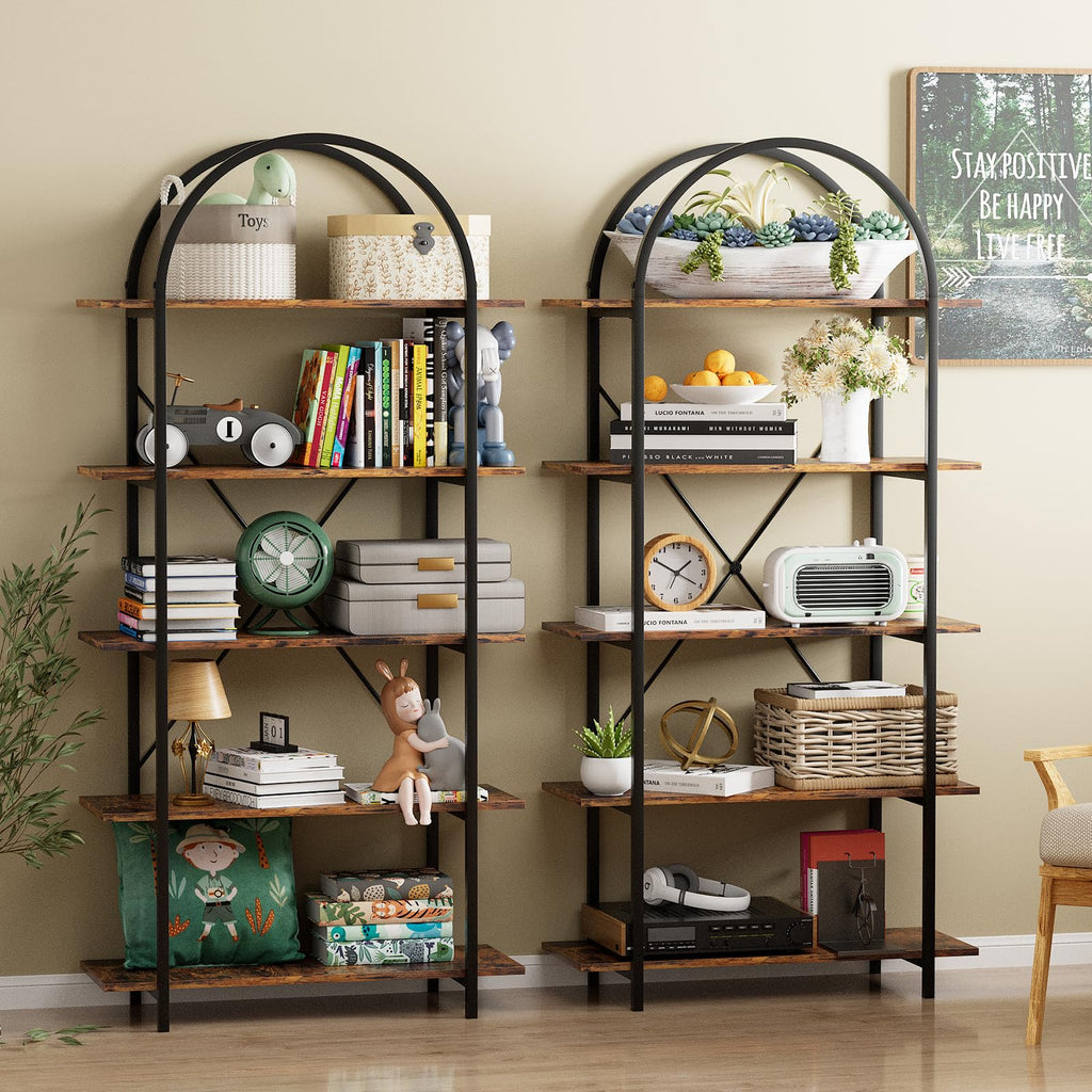 5 Tier Arched Bookshelf J889543