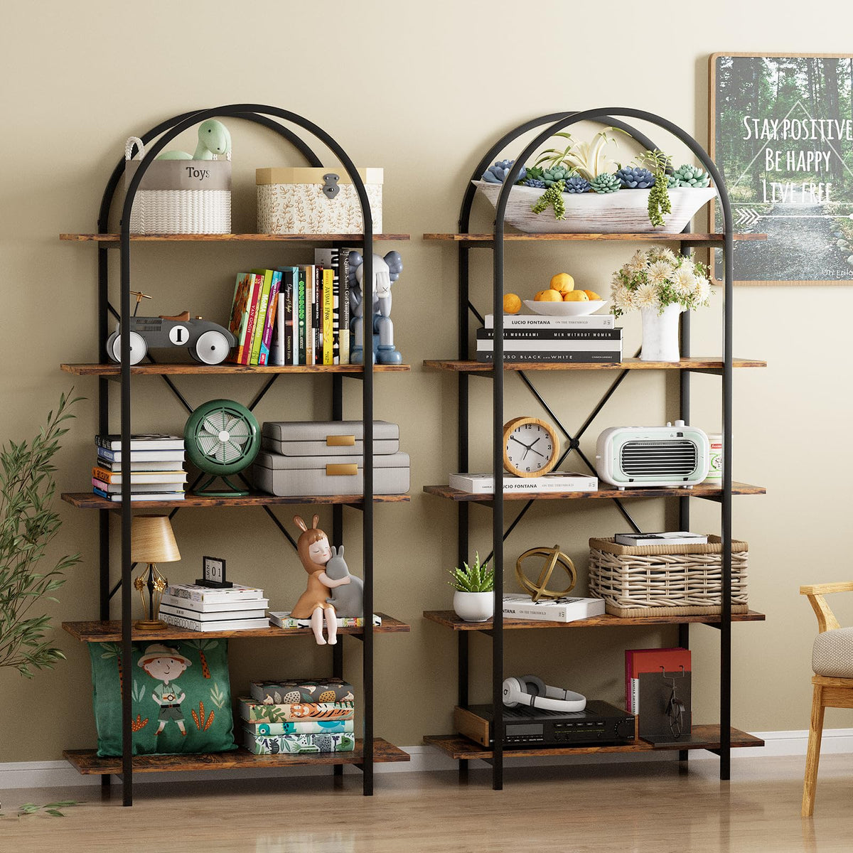 5 Tier Arched Bookshelf J889543