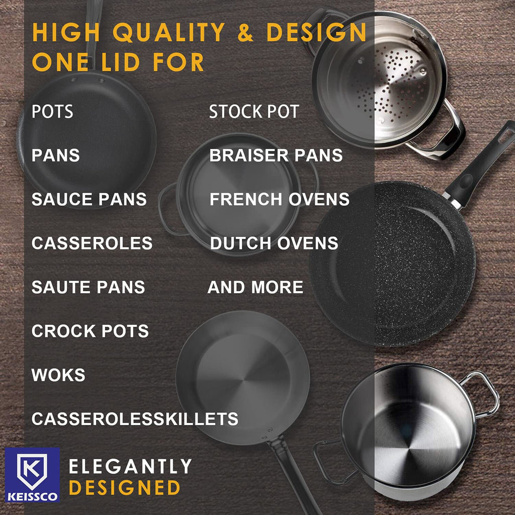 Stainless Steel Universal Lid for Pots, Pans and Skillets C75683