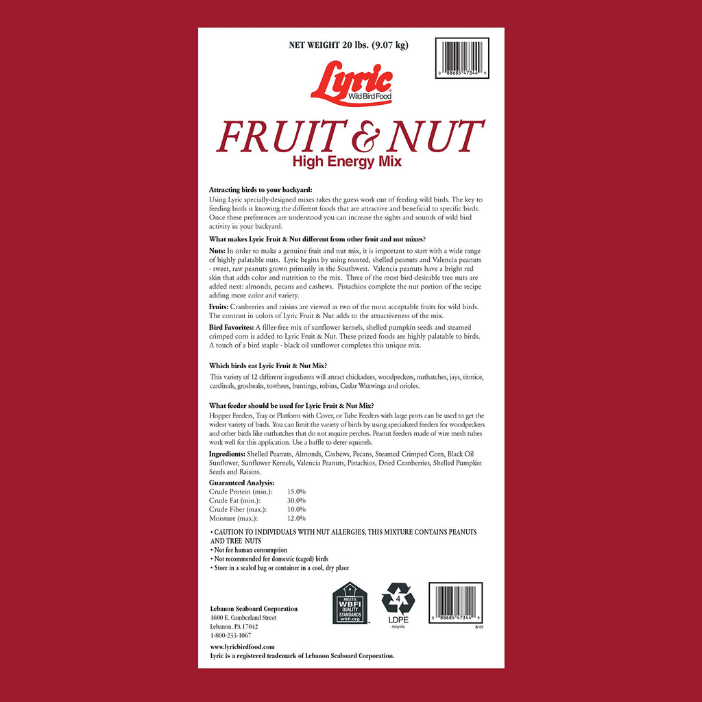 Fruit and Nut Wild Bird Seed Mix 20 lbs S900854
