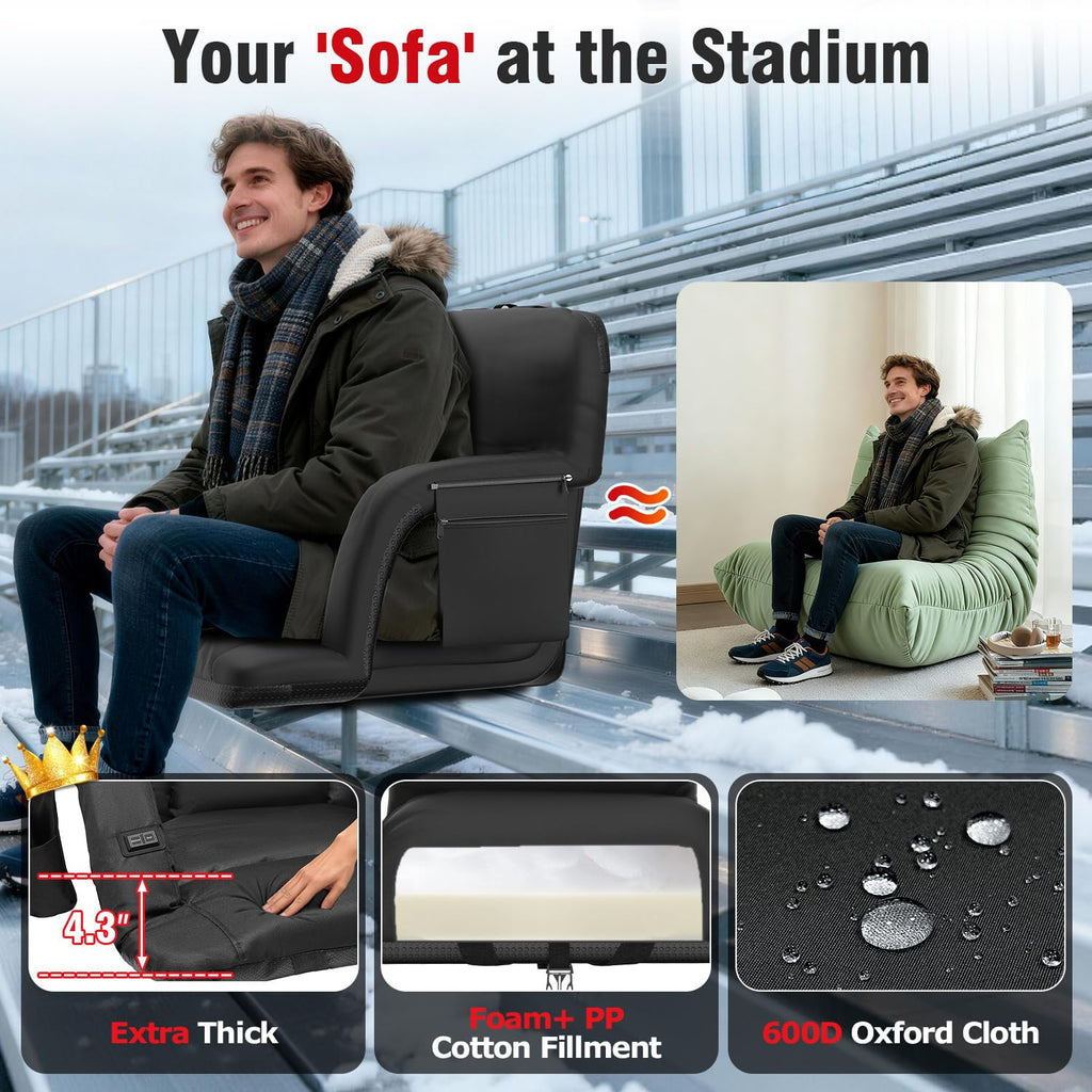Heated Stadium Seats with Back Support 2 Pack W408