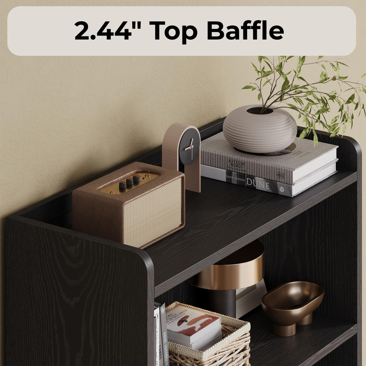 74.6" Tall 6-Tier Bookshelf with Doors V593