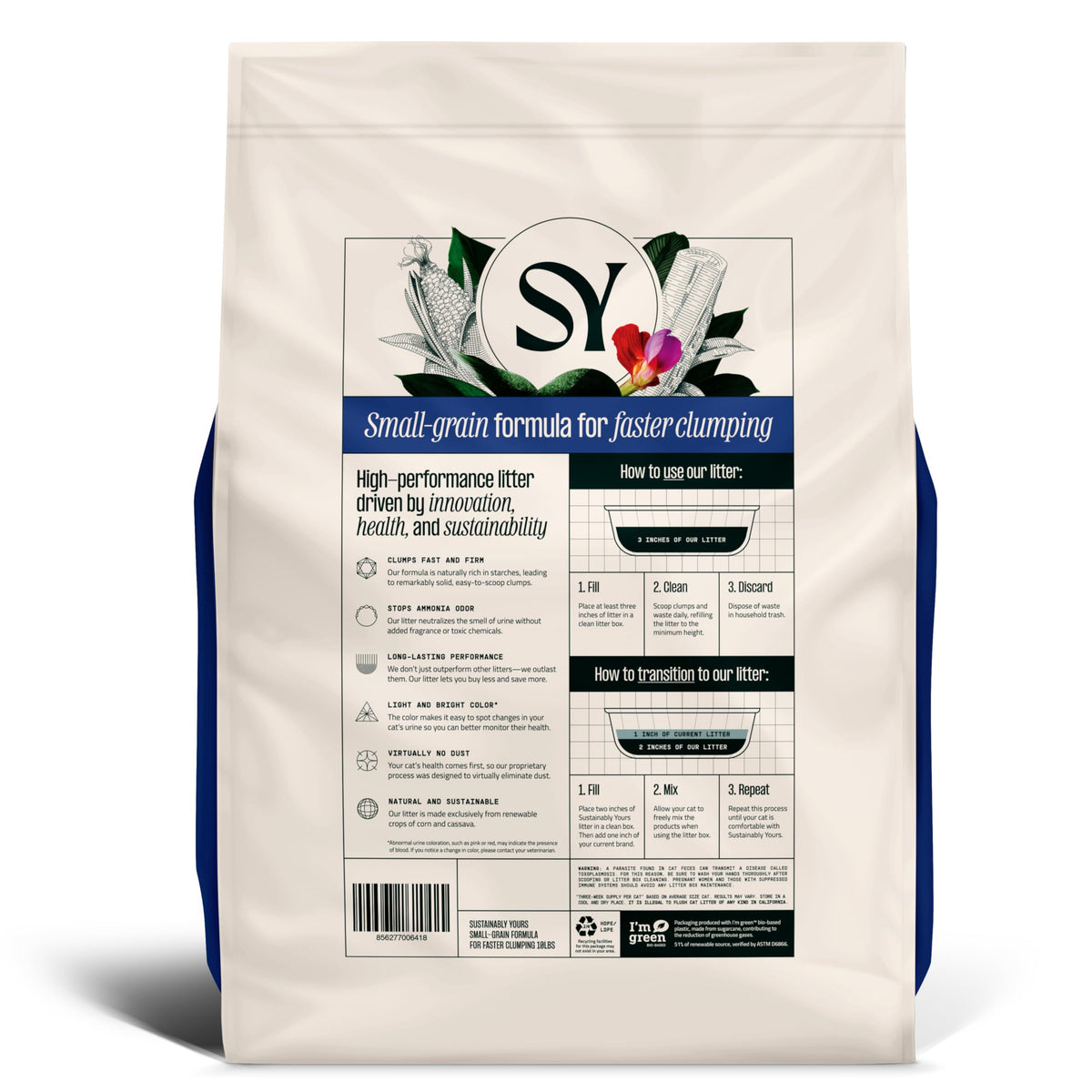 Natural Cat Litter, Unscented, 10 lbs P884970