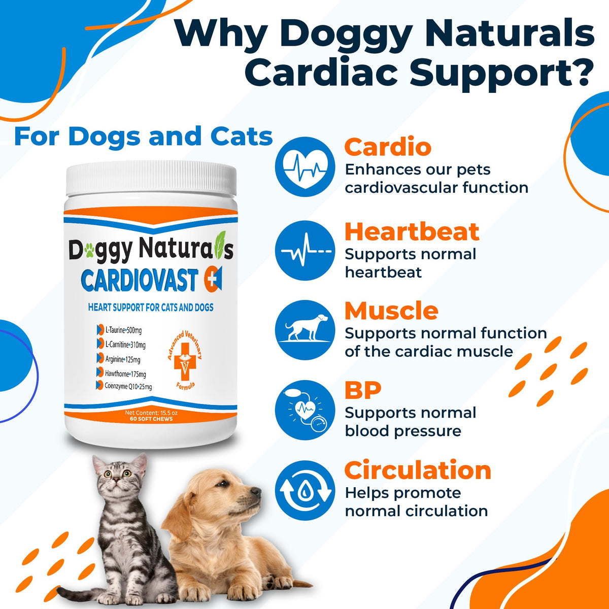 Cardio Support Supplement for Dogs and Cats, 60 Soft Chew C37521