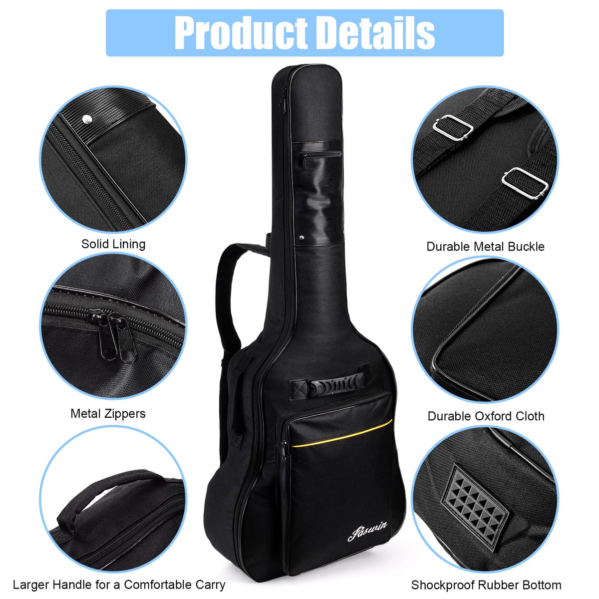 41 Inches Acoustic Guitar Bag Black F53302
