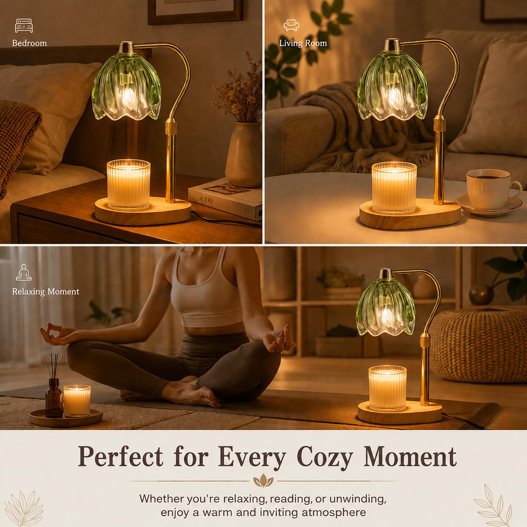 Green Dimmable Candle Warmer Lamp with Timer K652609