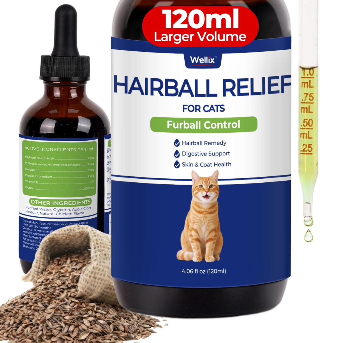 120ml Cat Hairball Remedy Drops S2546