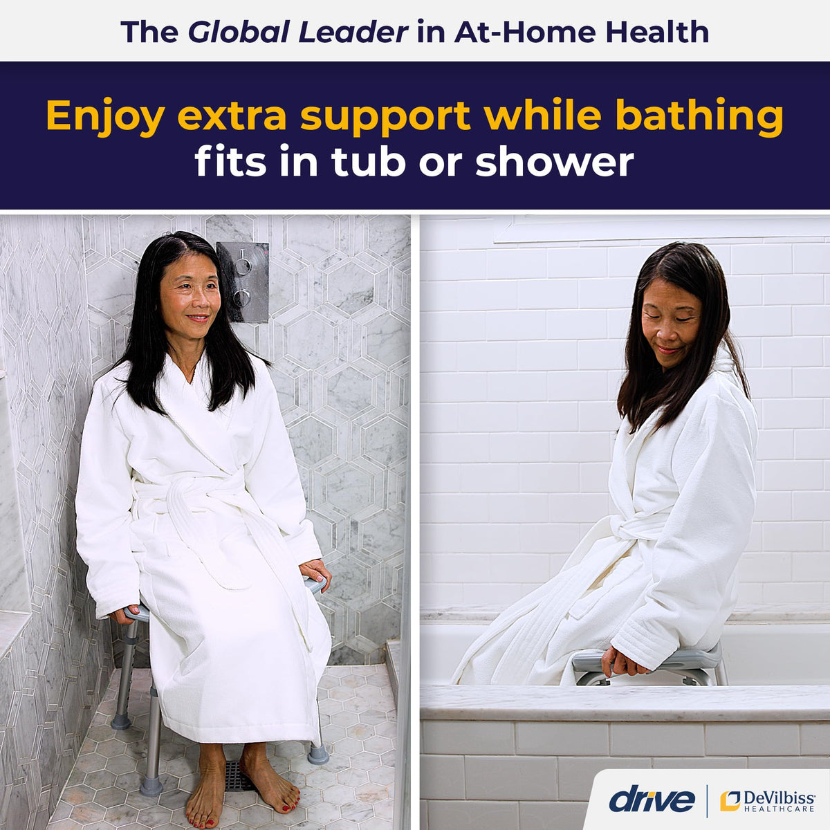 Adjustable Non-Slip Aluminum Shower and Bath Chair R406445