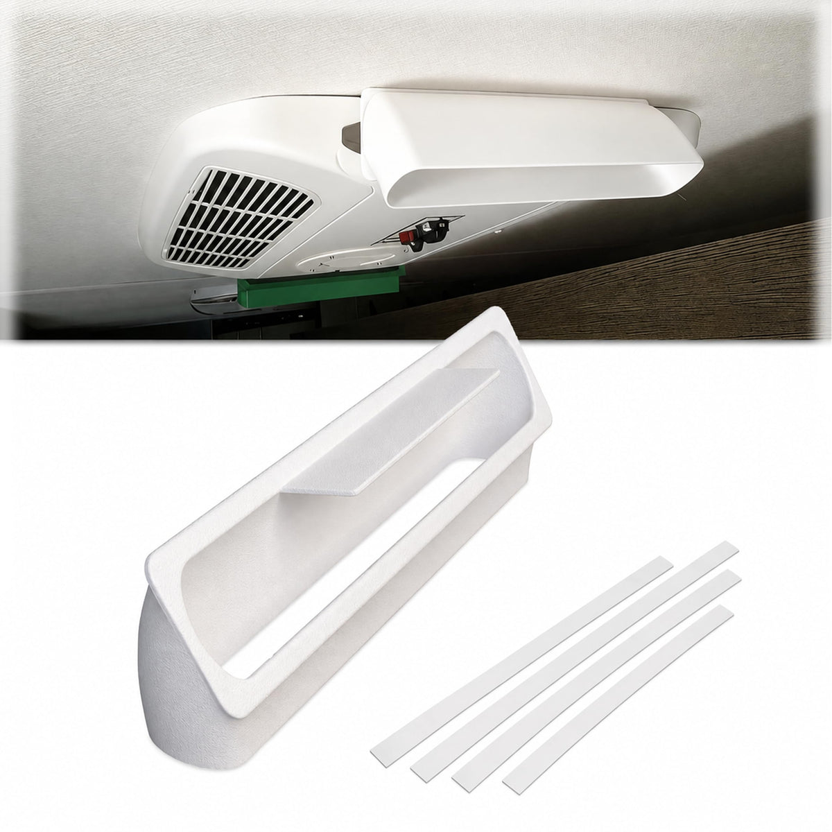 RV Rooftop AC Air Deflector White T137320