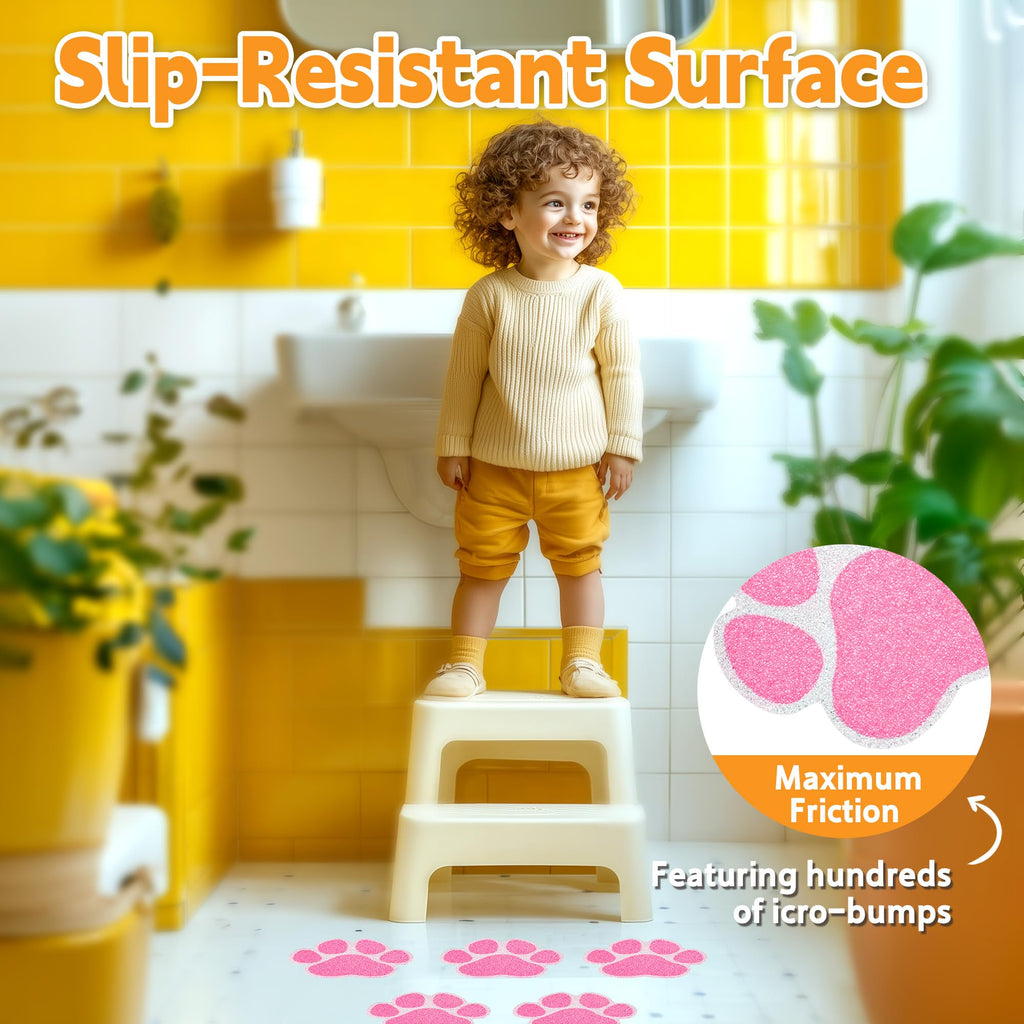20PCS Non Slip Bathtub Stickers with Scraper, Pink, Dog Paw O61983