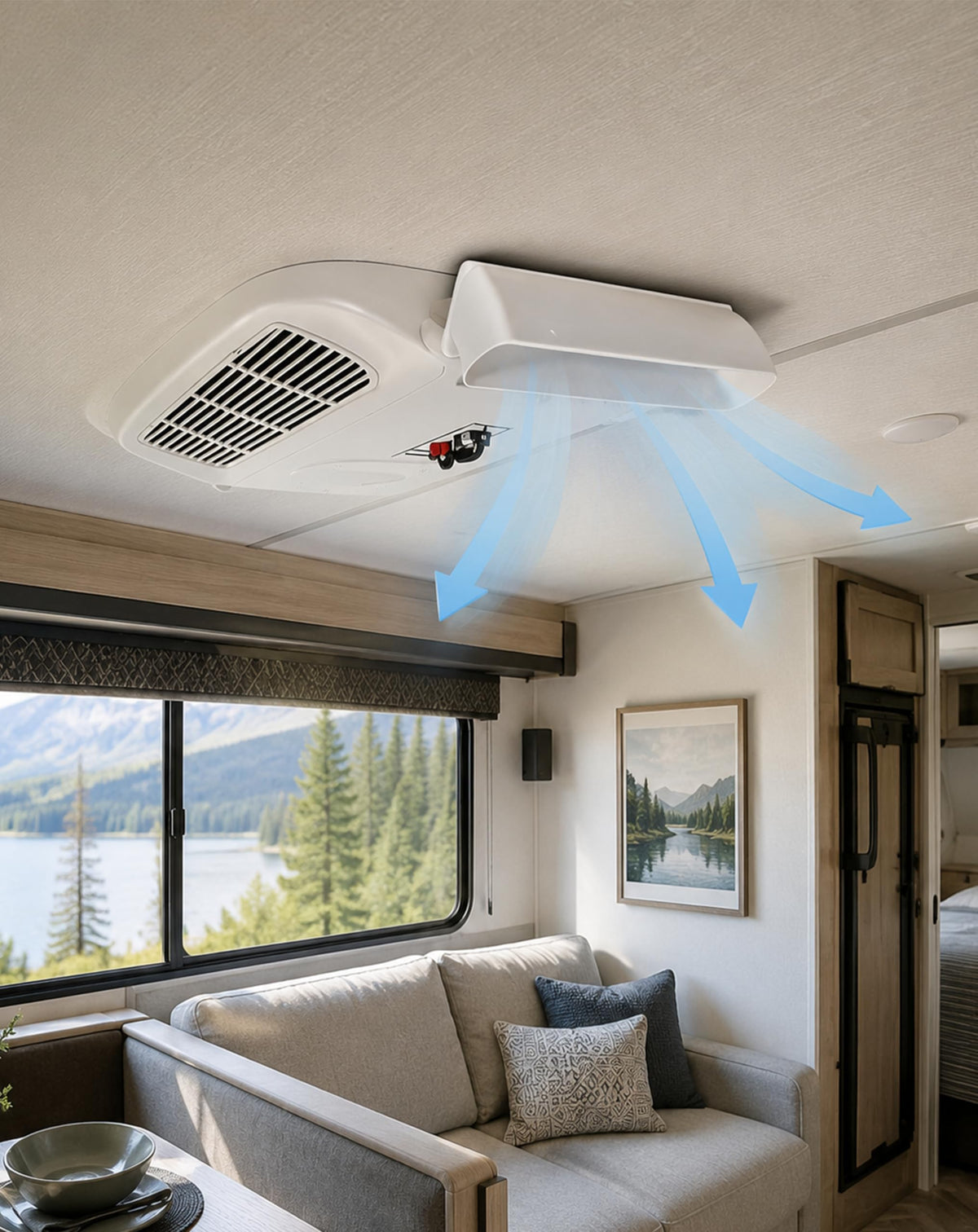 RV Rooftop AC Air Deflector White T137320