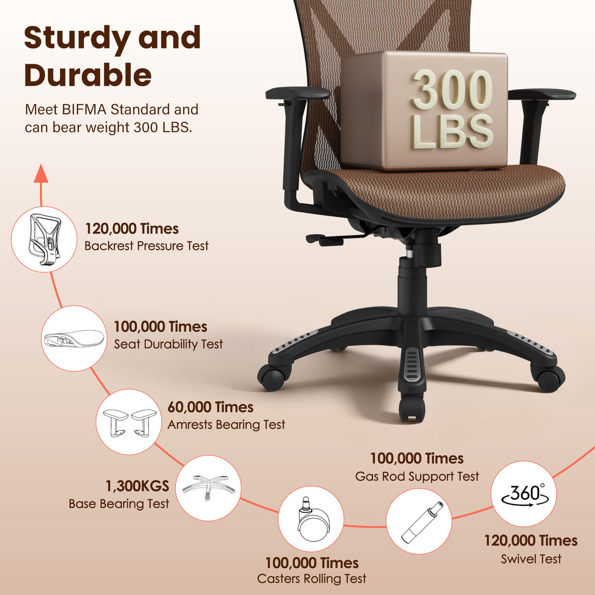 Ergonomic Mesh Office Chair with Adjustable Lumbar Support O41437