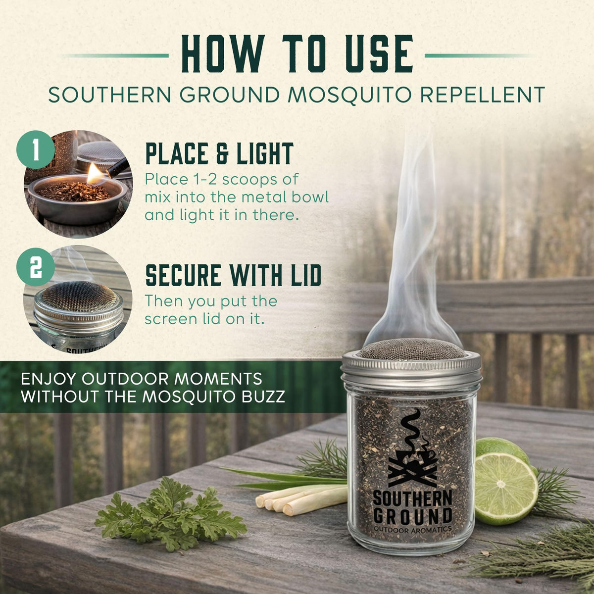 Natural Mosquito Repellent Outdoor Candle L691