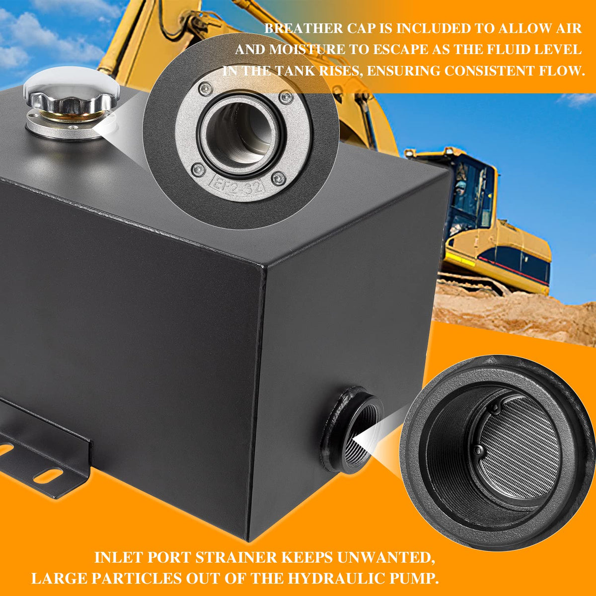 5 Gallon 14 Gauge Steel Hydraulic Fluid Reservoir Tank N18699