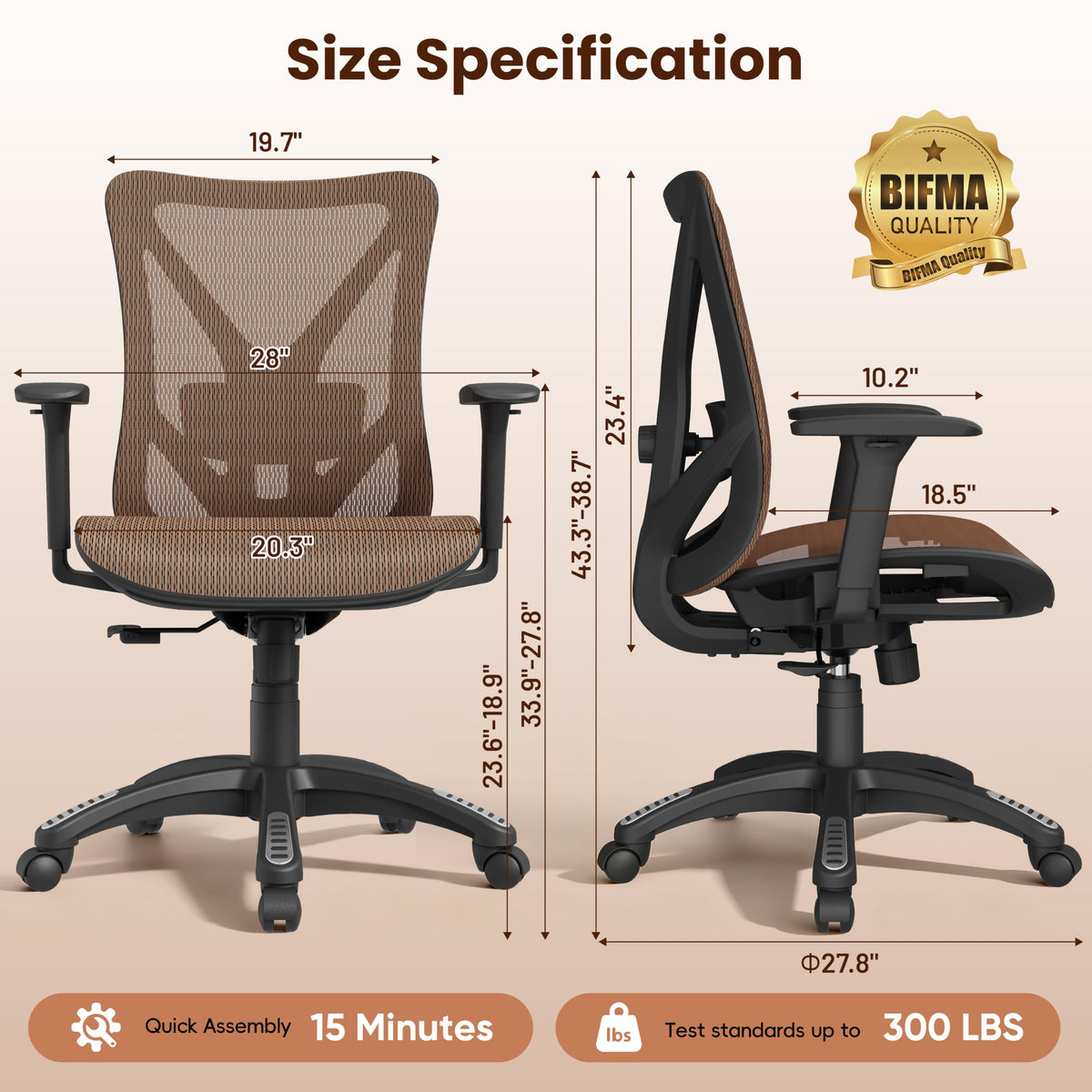 Ergonomic Mesh Office Chair with Adjustable Lumbar Support O41437