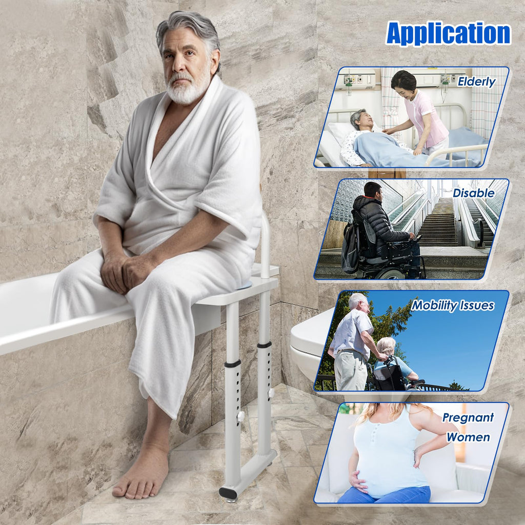 Heavy Duty Height Adjustable Shower Transfer Chair with Handrail N146