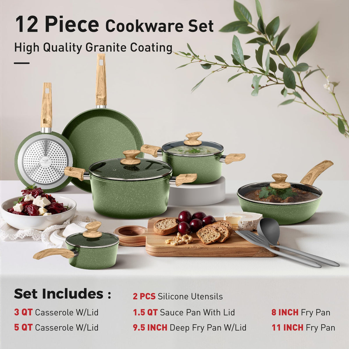 12 Piece Nonstick Cookware Set K9358