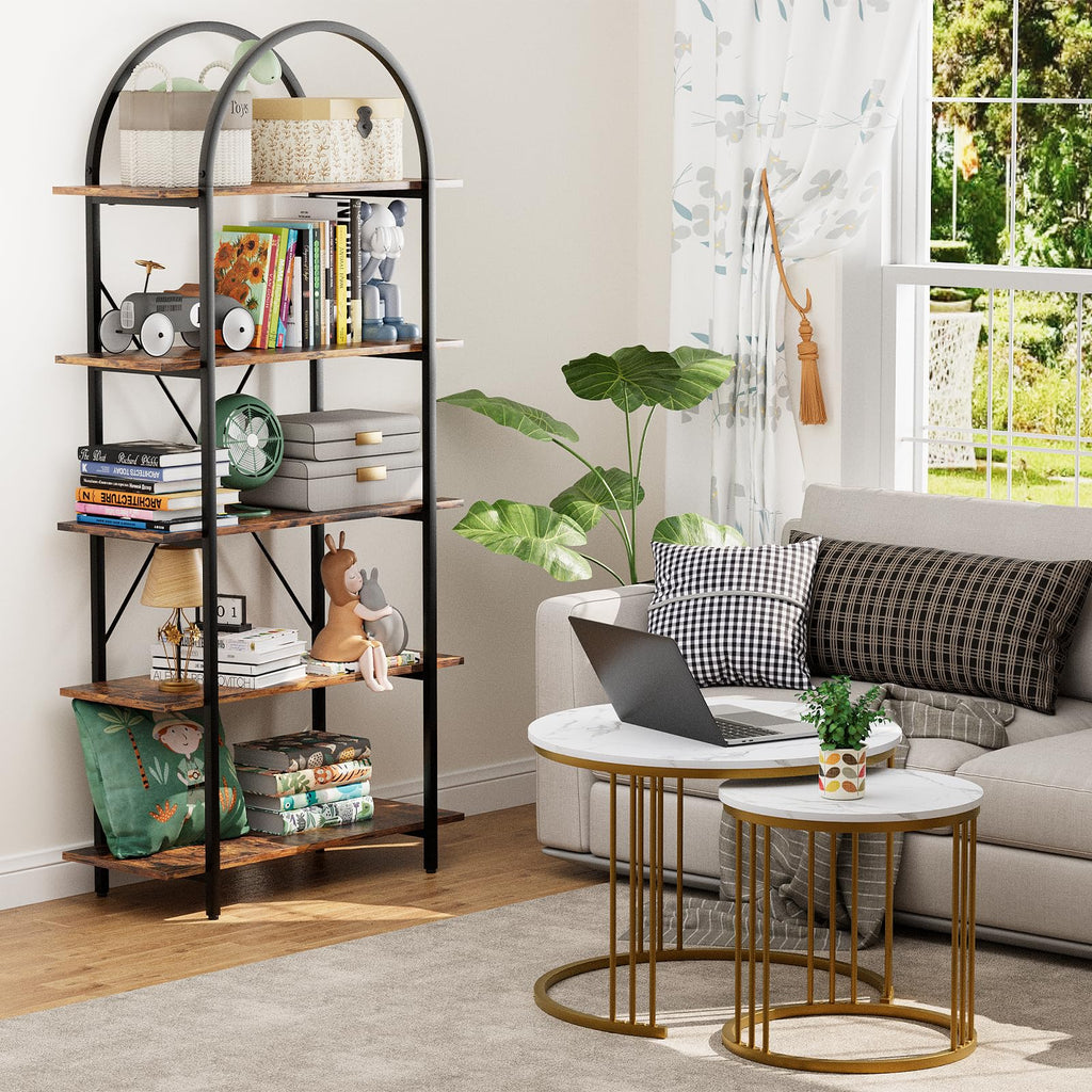 5 Tier Arched Bookshelf J889543