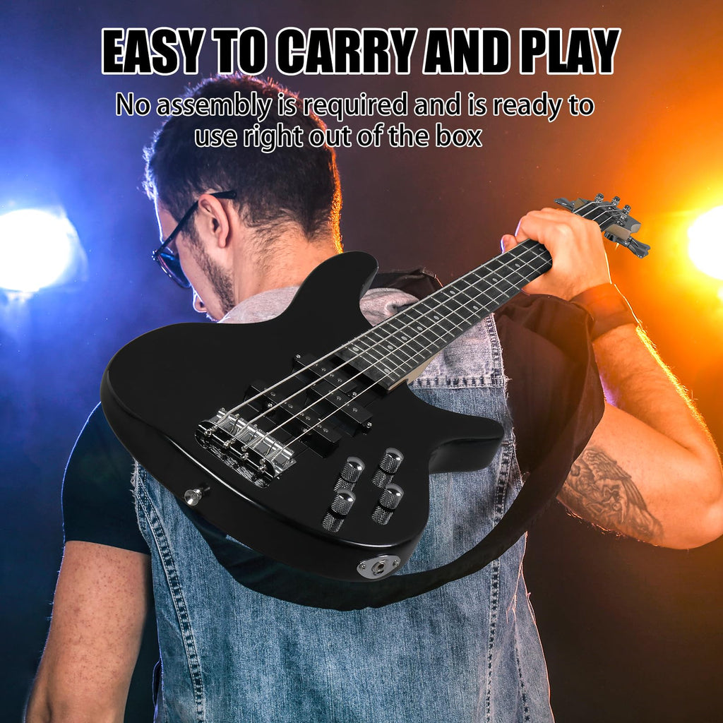 Electric Bass Guitar 4 String Kit Black I815