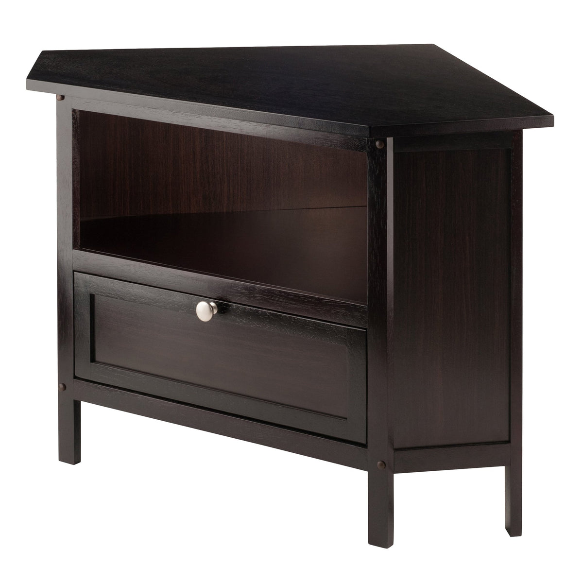 Compact Espresso Corner TV Stand J7590