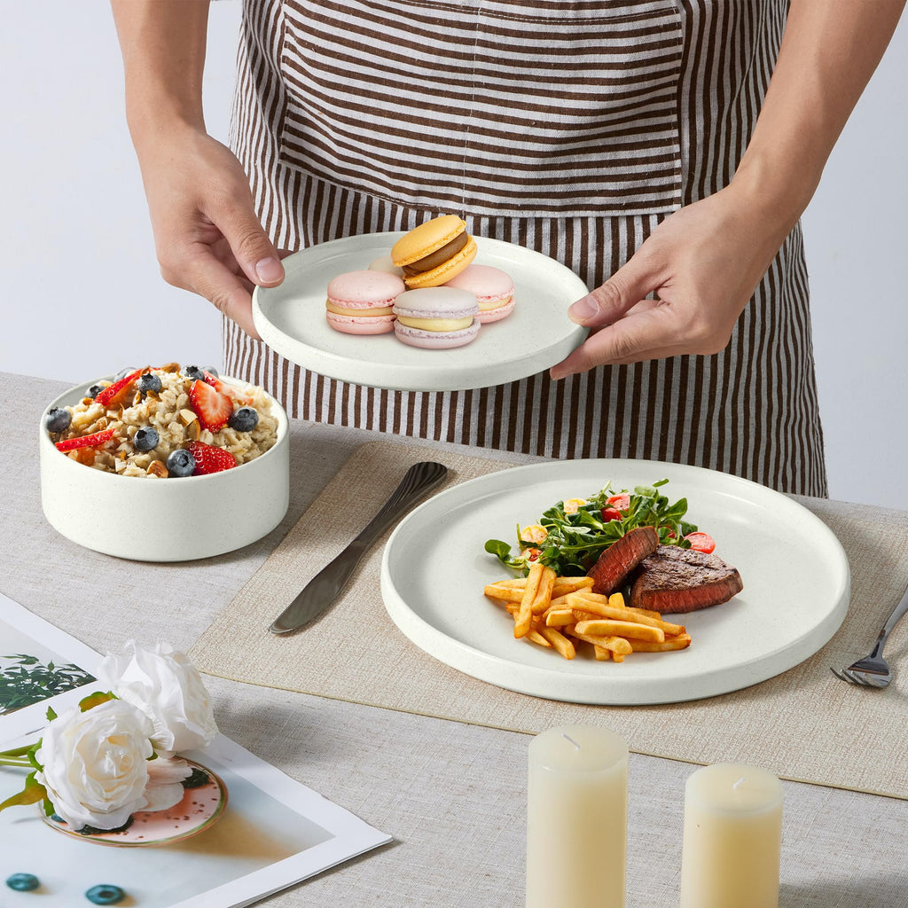 Speckled White 12 Pc Stoneware Dinnerware Set N583342