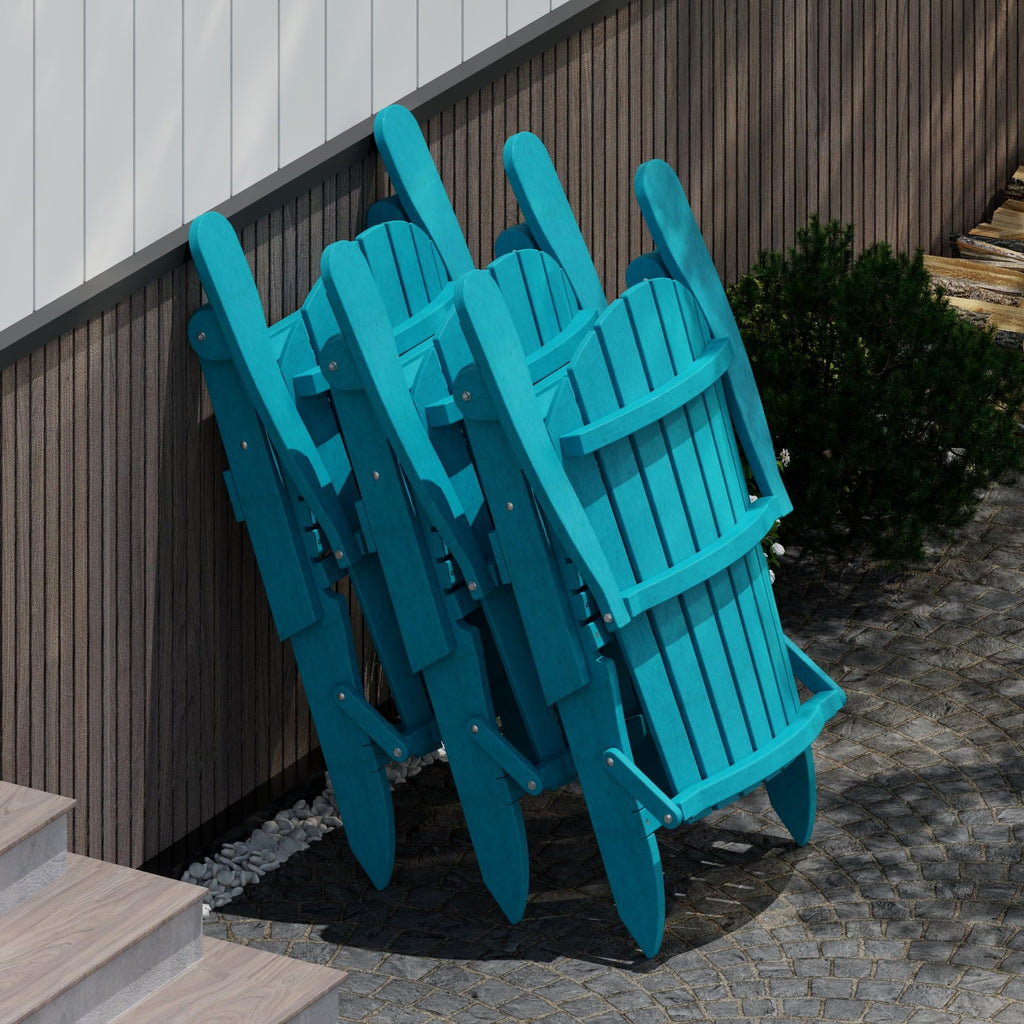 Aruba Blue Folding Adirondack Chair V241050