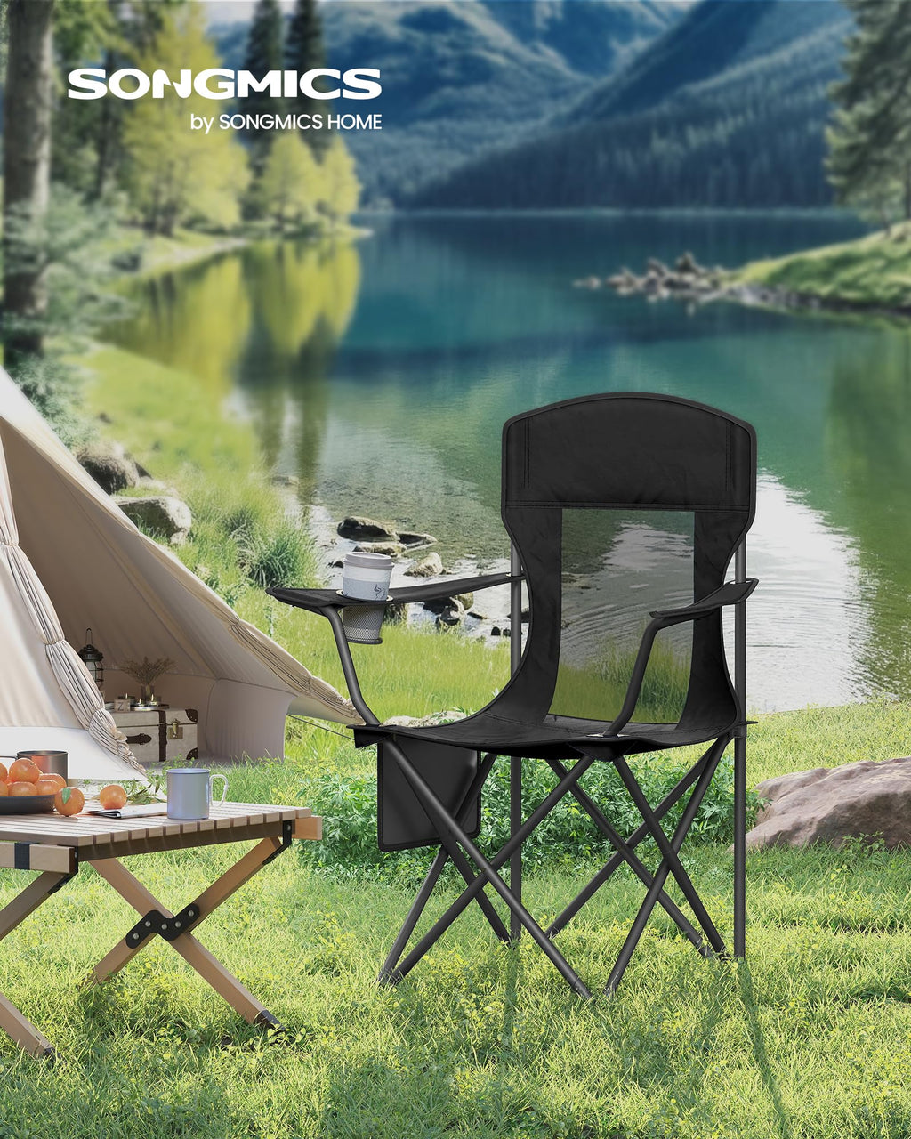 Breathable Camping Chairs, Set of 2, 330 lb Weight Capacity Z910210