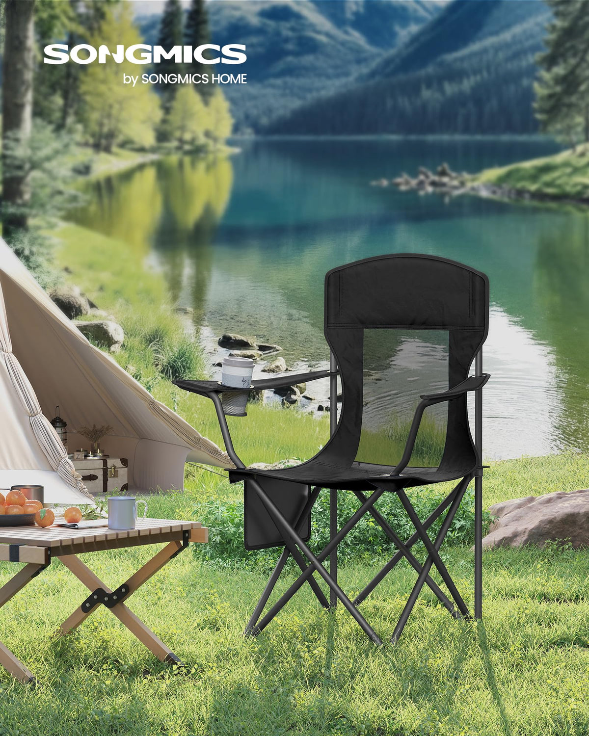 Breathable Camping Chairs, Set of 2, 330 lb Weight Capacity Z910210