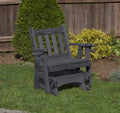 Black Outdoor Glider Chair with Cup Holders B497
